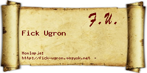 Fick Ugron névjegykártya